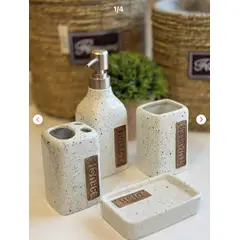 GENERICO - Set de Accesorios de Baño 4 Piezas Cerámica