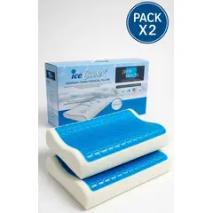 ERGONOMICS - Pack 2 Almohadas Cervicales Memory Foam Gel Premium 60x35cm Blanco