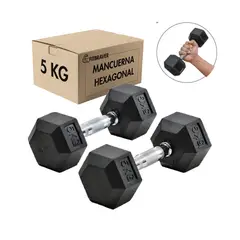 FITNESS SOLUTIONS - Par de Mancuernas de 5kg Acero y Caucho Fitbraver