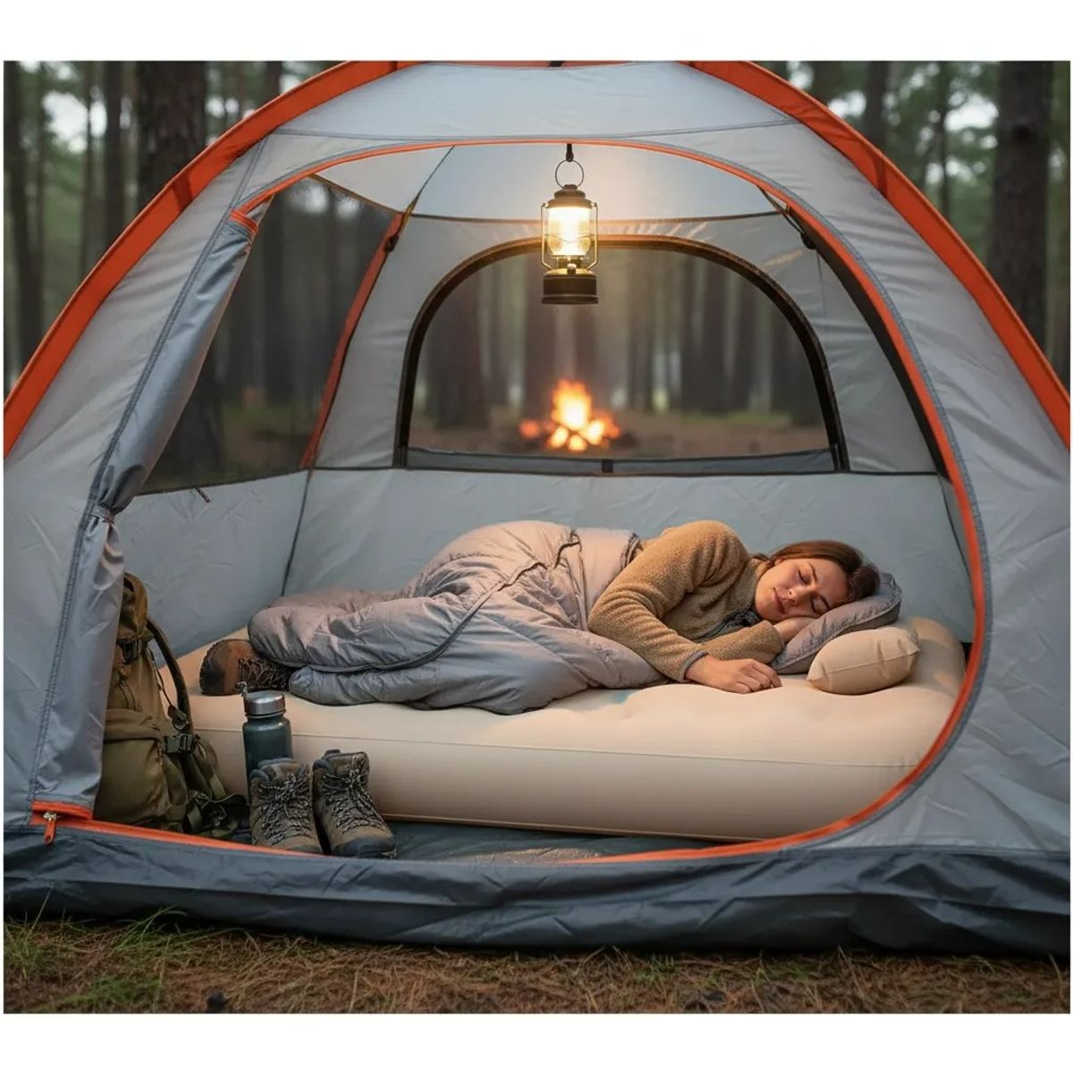 BLUE MOUNTAIN - Colchón Inflable 1 Plaza Fácil De Transportar Con Inflador Manual