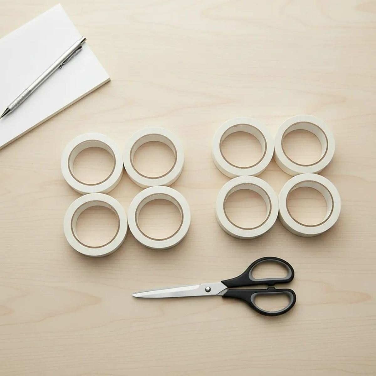 BLUE MOUNTAIN - Pack 6 Cinta Adhesiva Doble Contacto 1cm X 10 Metros Blanco Liso