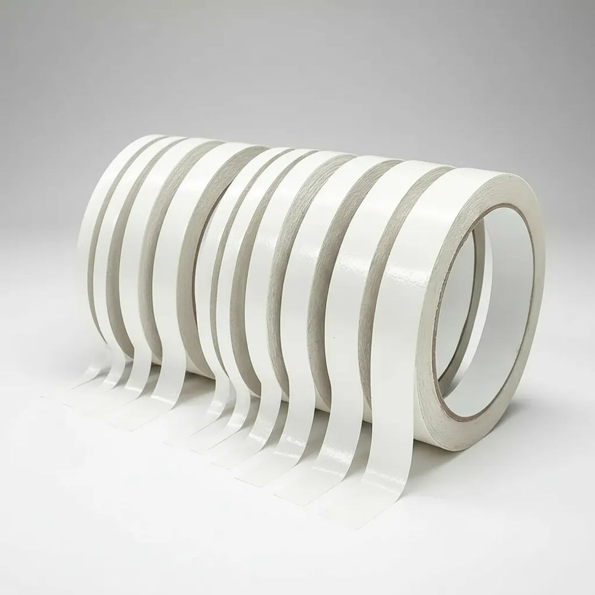 BLUE MOUNTAIN - Pack 6 Cinta Adhesiva Doble Contacto 1cm X 10 Metros Blanco Liso