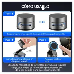 BELKRA - Soporte Para Telefono Magnetico Auto Universal Giratorio 360 Negro