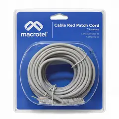 MACROTEL - Cable de Red 7,5 mts Patch Cord UTP Cat 5E MC-2005