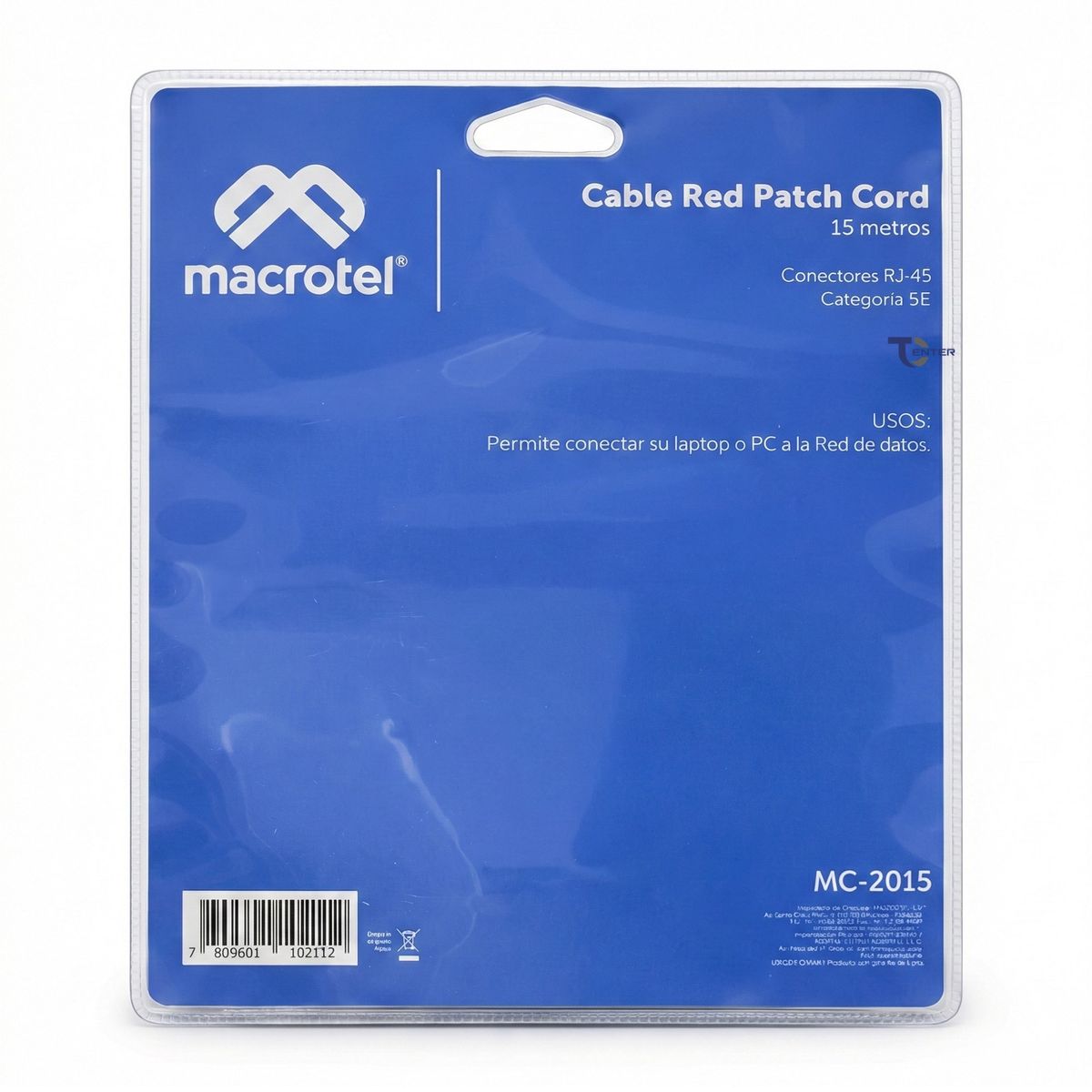 MACROTEL - Cable de Red Macrotel 15 mts Patch Cord UTP Cat 5E MC-2015
