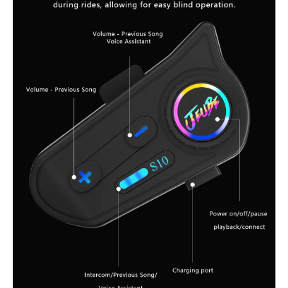 GENERICO - Audífono Intercomunicador Casco Motocicleta Auriculares Bluetooth Llamada S10
