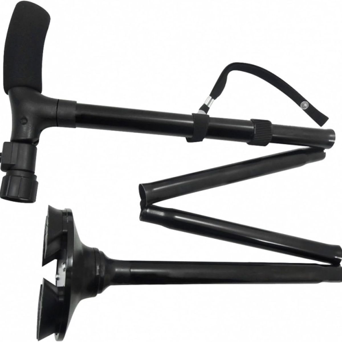 MOVI - Bastón Ortopédico Plegable con Luz LED y Base Estable de 4 Apoyos