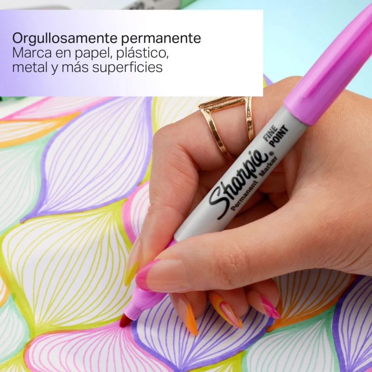 SHARPIE - Set 5 Plumones Marcadores Sharpie Glam Pop Punta Fina Perma