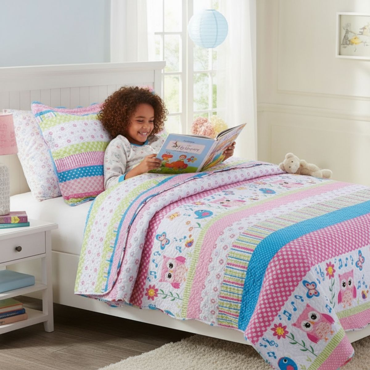 GENERICO - CUBRECAMA QUILT VERANO 1.5 PLAZA DISEÑO BUHITO FEIYA