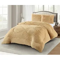 GENERICO - COBERTOR PELUDO 2 PLAZA CON CHIPORRO DE INVIERNO UINICOLOR MODERNO QUITA FRIO TF
