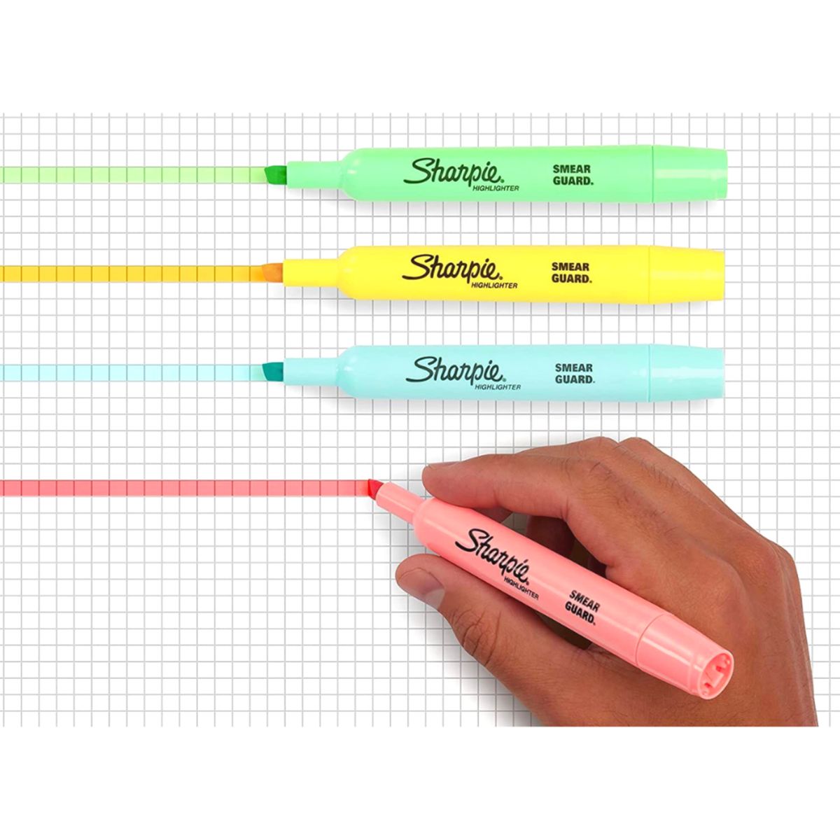 SHARPIE - Destacadores Sharpie Tank 6 Colores Pastel y Punta Cincel