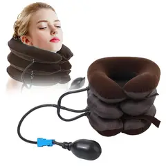 MOVI - Collarín Ortopédico Inflable Cervical Ajustable con Bomba de Aire Soporte y Tracción para Cuello