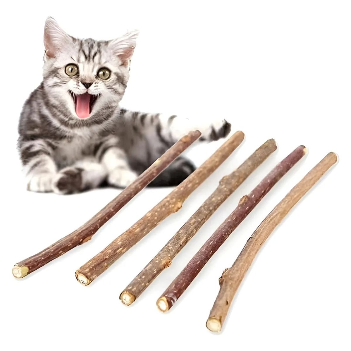 GENERICO - X5 Palitos Hierba Gatera Yerba Gatera Juguete Para Gatos Marrón