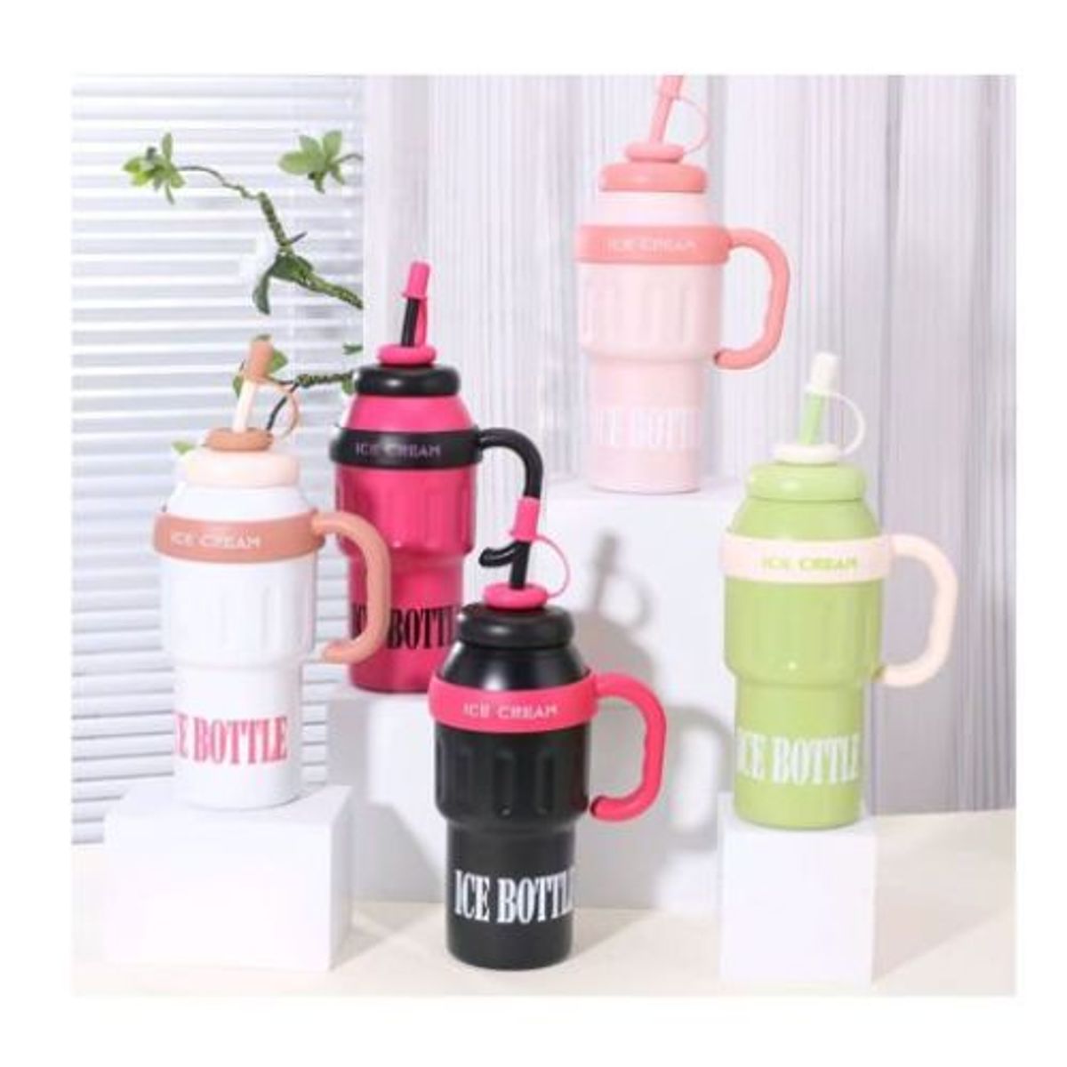 GENERICO - BOTELLAS TERMICAS CON BOMBILLA 1000ML COLORES SURTIDOS