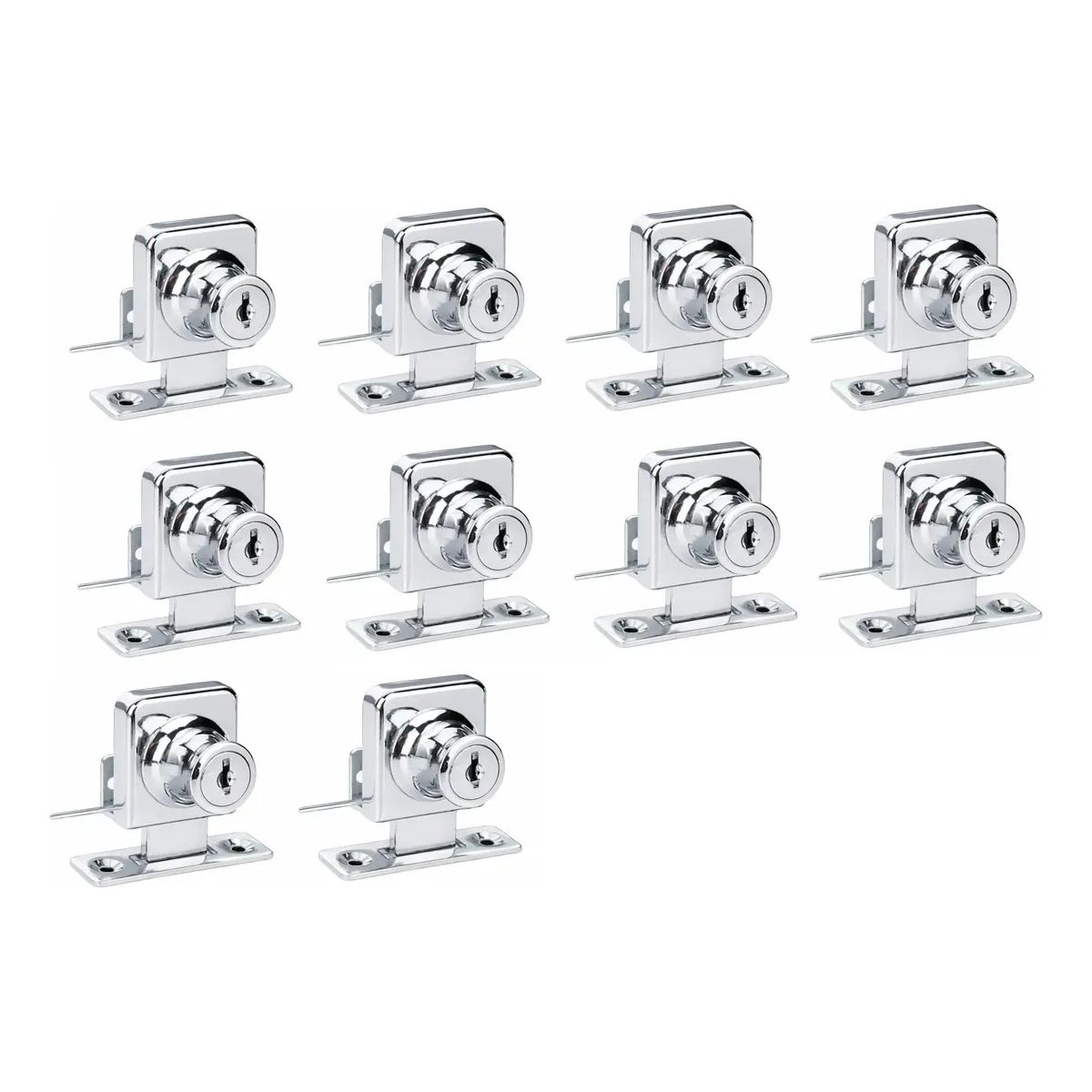 GENERICO - Cerradura Puerta Vidrio Mueble Simple De 3 A 8mm 10Un.