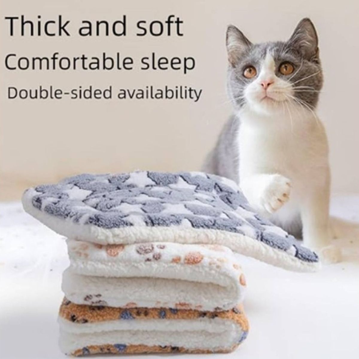 MASCO TODO - Alfombrilla Suave Mascota Perro Gato Manta Acolchada 48x34cm