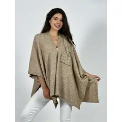 ENIGMATICA BOUTIQUE - Poncho Abotonado Moño con Perlas