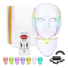 MOVI - Mascara Led c/cuello, Antiarrugas, acne, lineas de expresiòn, manchas, etc 7 colores