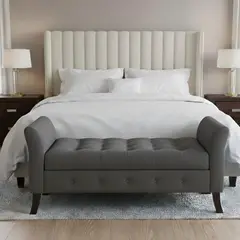GENERICO - Banqueta Baúl Imperio Color Gris Oscuro