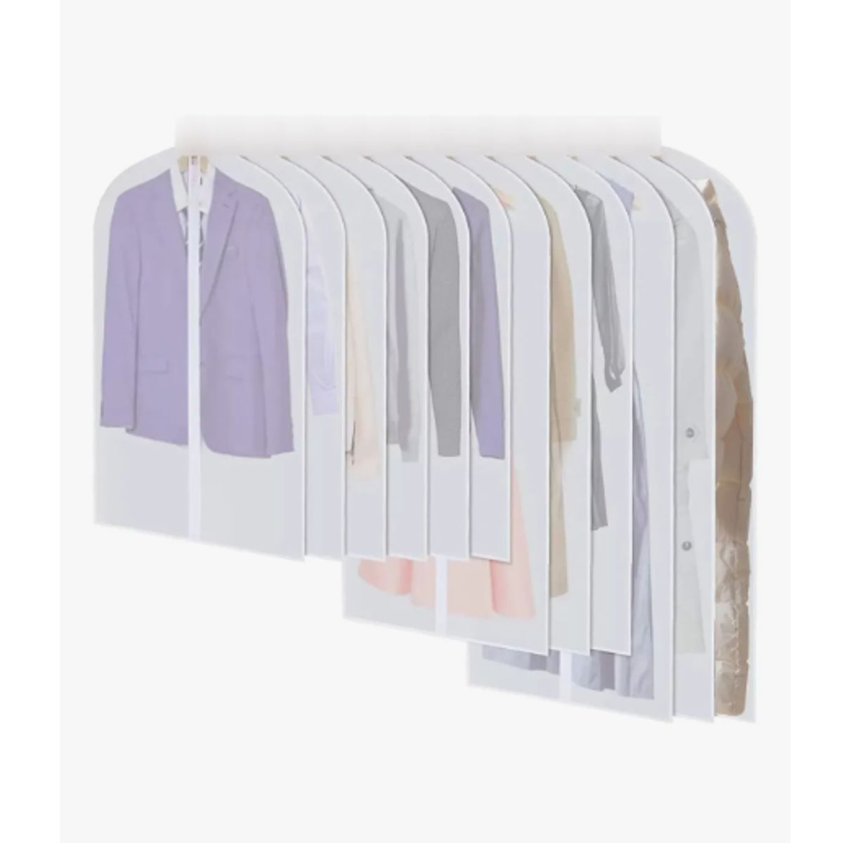 GENERICO - Bolsas Cubre Polvo Fundas Para Vestidos Trajes Blan 12piezas Blanco
