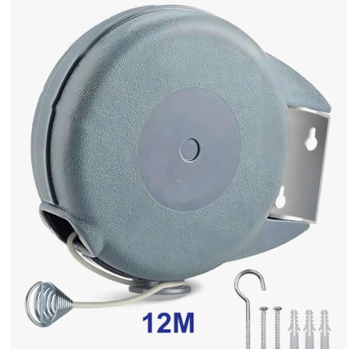 GENERICO - Tendedero Retráctil Govia 12m ABS Nailon Acero Interior Exterior Blanco