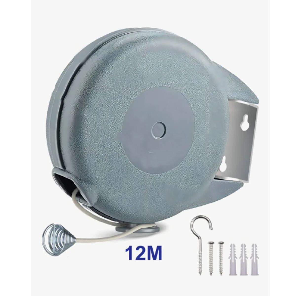 GENERICO - Tendedero Retráctil Govia 12m ABS Nailon Acero Interior Exterior Blanco