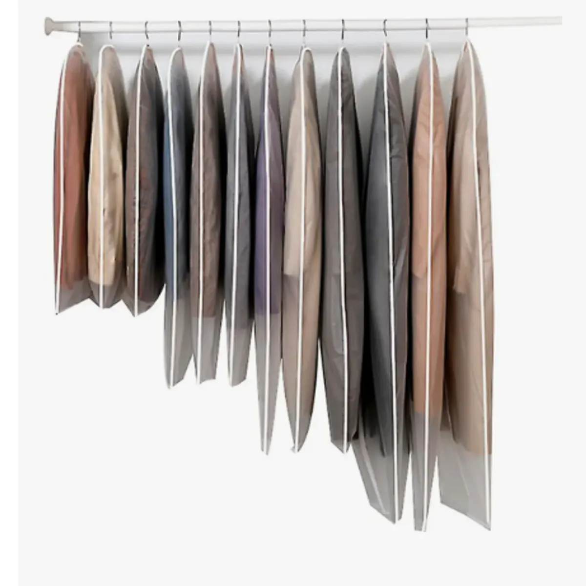 GENERICO - 12 Bolsas Transparentes Cubre Trajes Colgar Closet 60*120cm Color Blanco