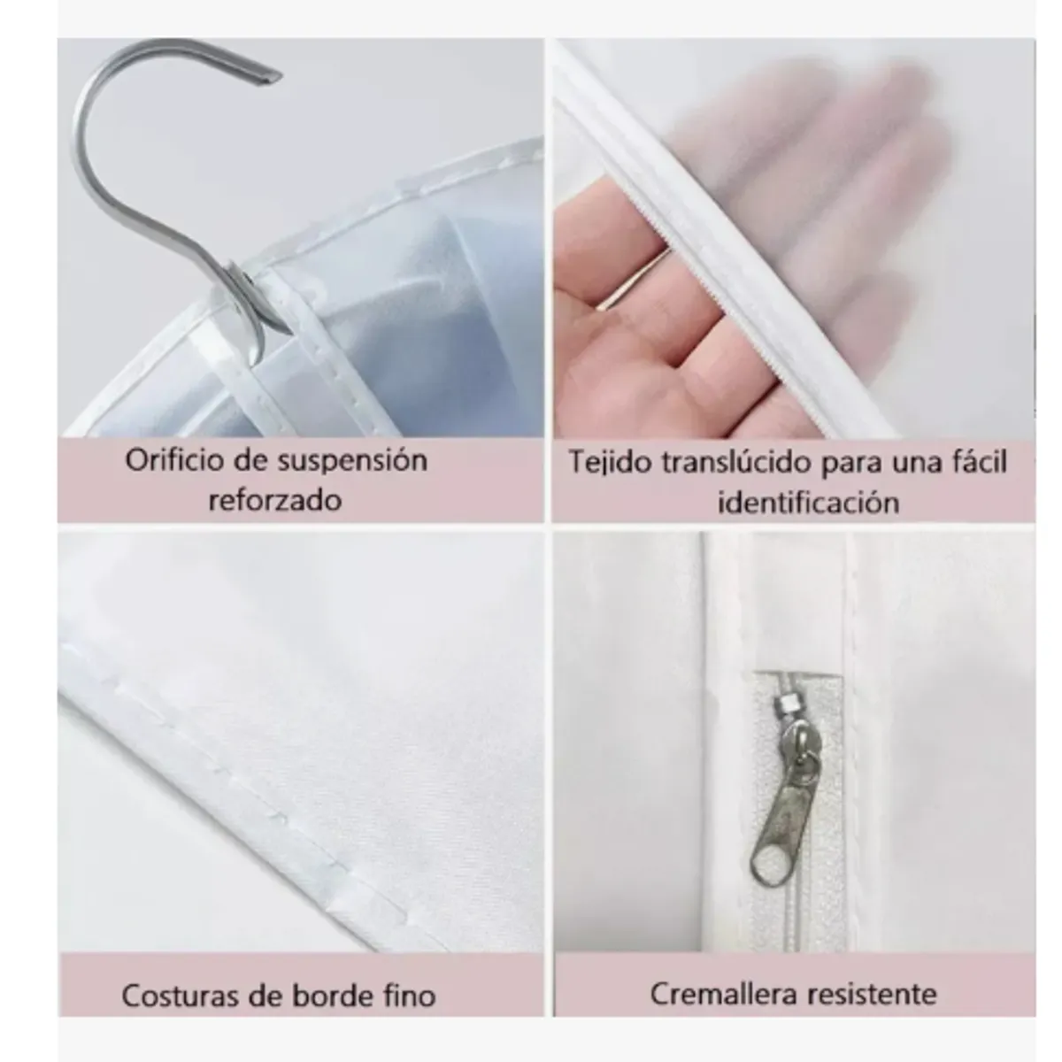GENERICO - 12 Bolsas Transparentes Cubre Trajes Colgar Closet 60*120cm Color Blanco