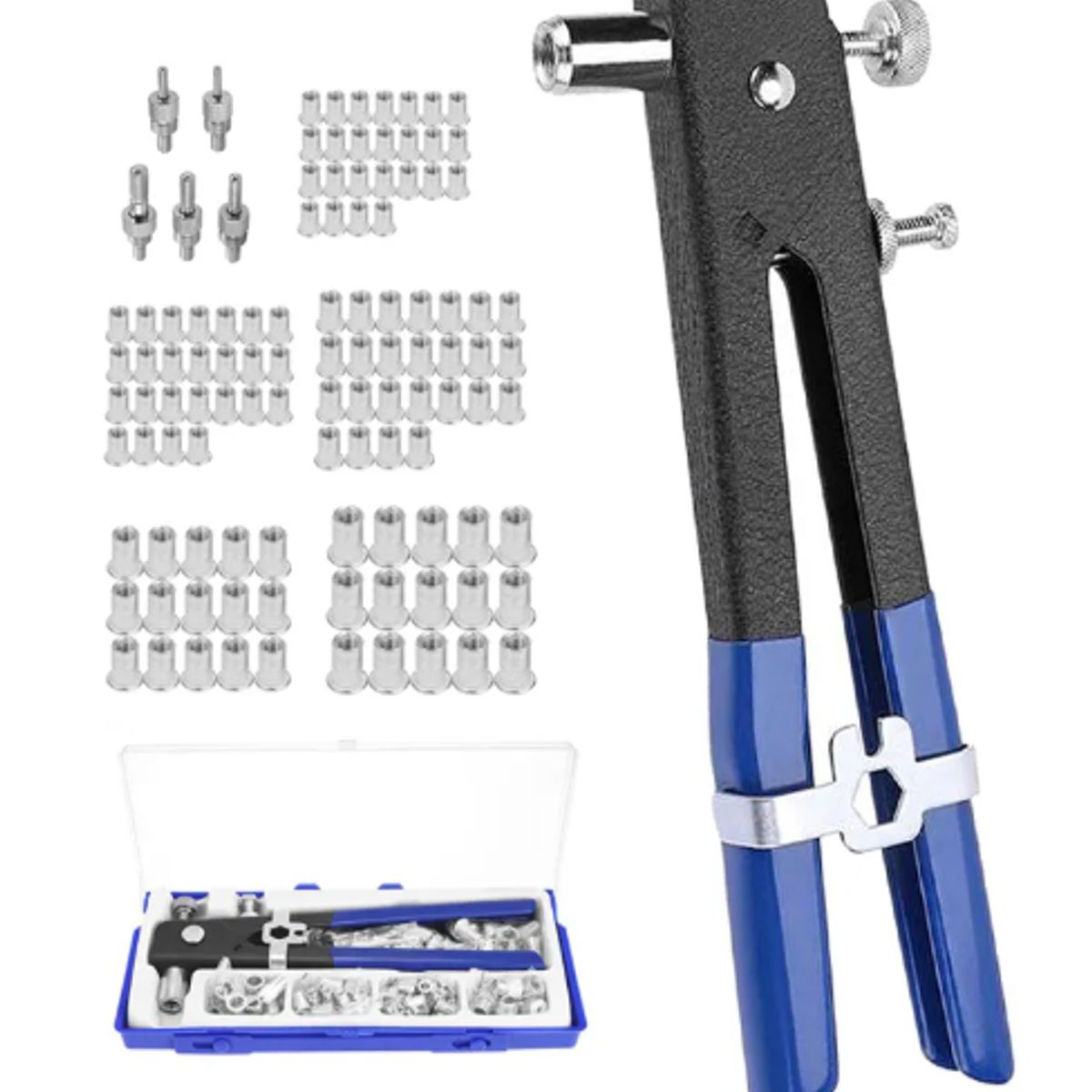 GENERICO - Kit Remachadora Tuerca Piezas M3 A M8 Remache Ciego 106pcs 5