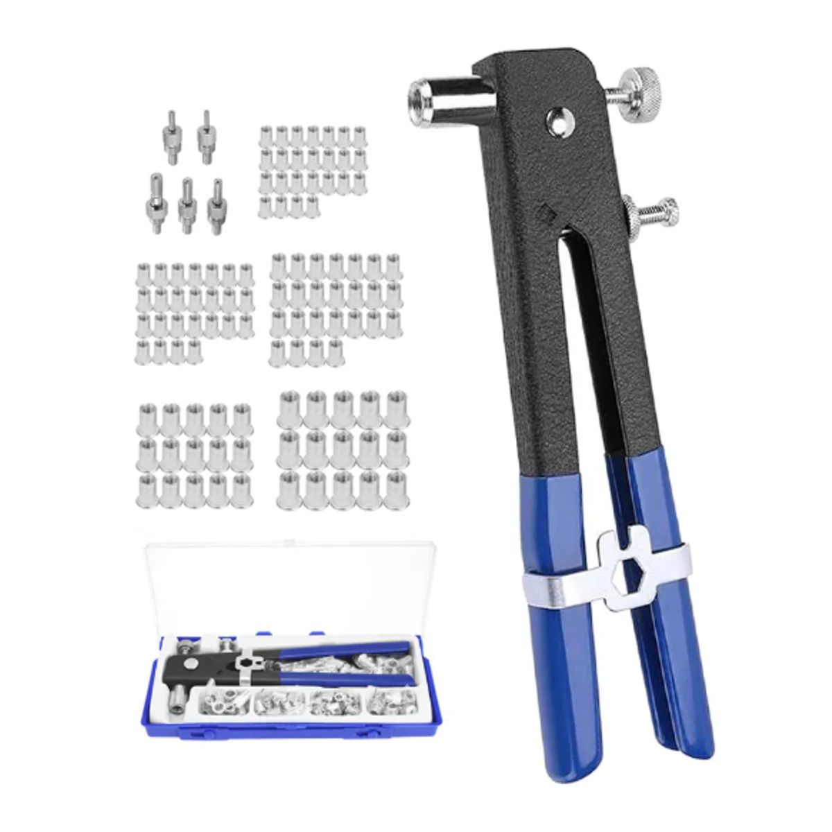 GENERICO - Kit Remachadora Tuerca Piezas M3 A M8 Remache Ciego 106pcs 5