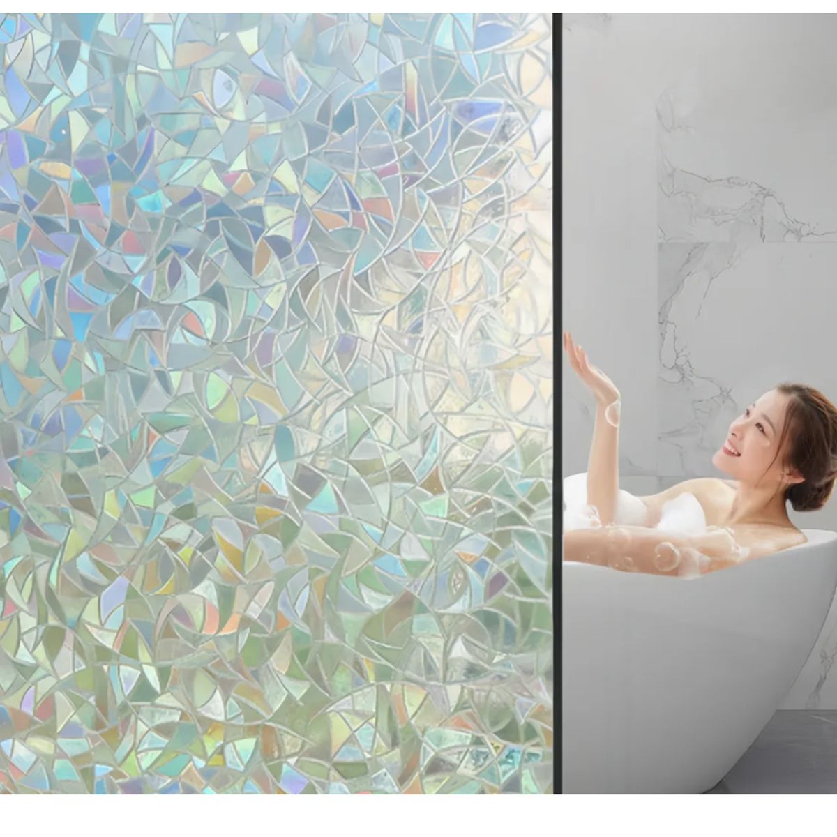 GENERICO - Empavonado Para Vidrios Blanco Privacidad Opaco Film,60cm3m