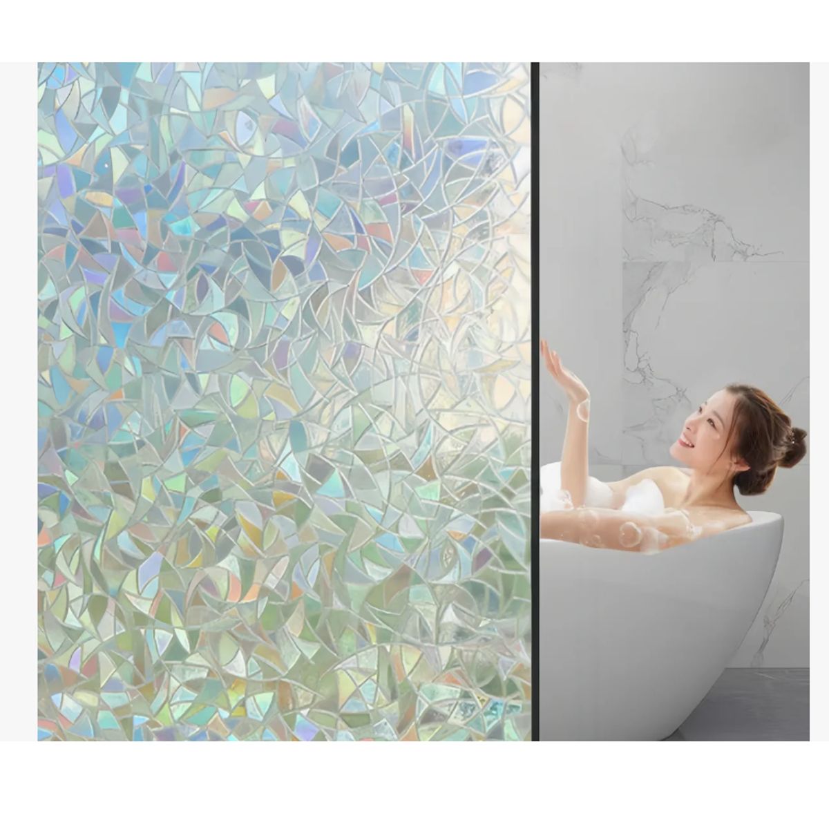 GENERICO - Empavonado Para Vidrios Blanco Privacidad Opaco Film,60cm3m