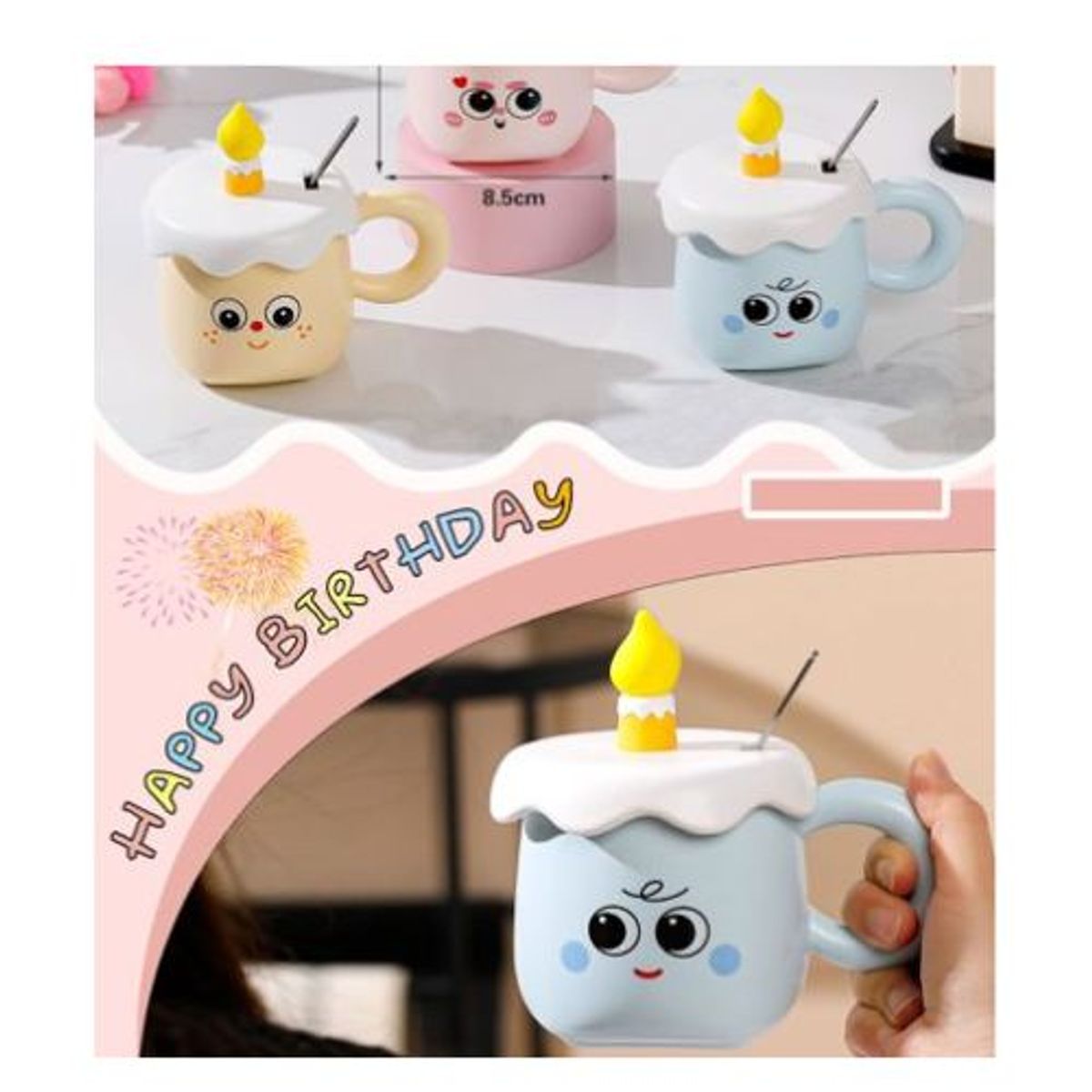 GENERICO - TAZAS PEQUEÑA HAPPY BIRTHDAY 400ML