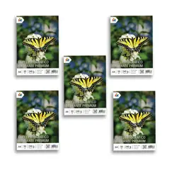 MALIK - Combo 5 Papel Brillante A4 230gr - 250 Hojas Calidad Premium