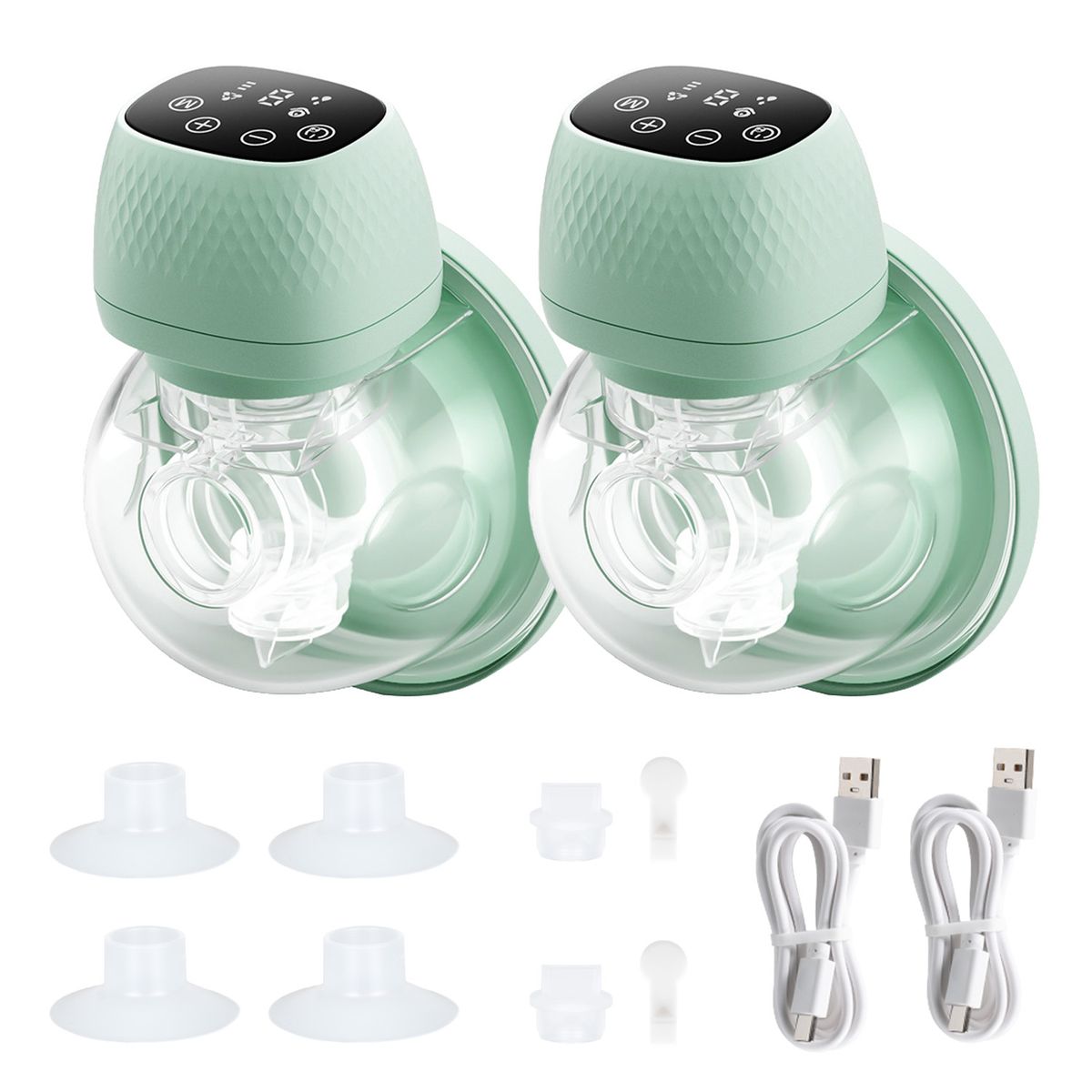 VIDITA - 2pcs Extractor De Leche Portátil Sacaleche Eléctrico 150ml