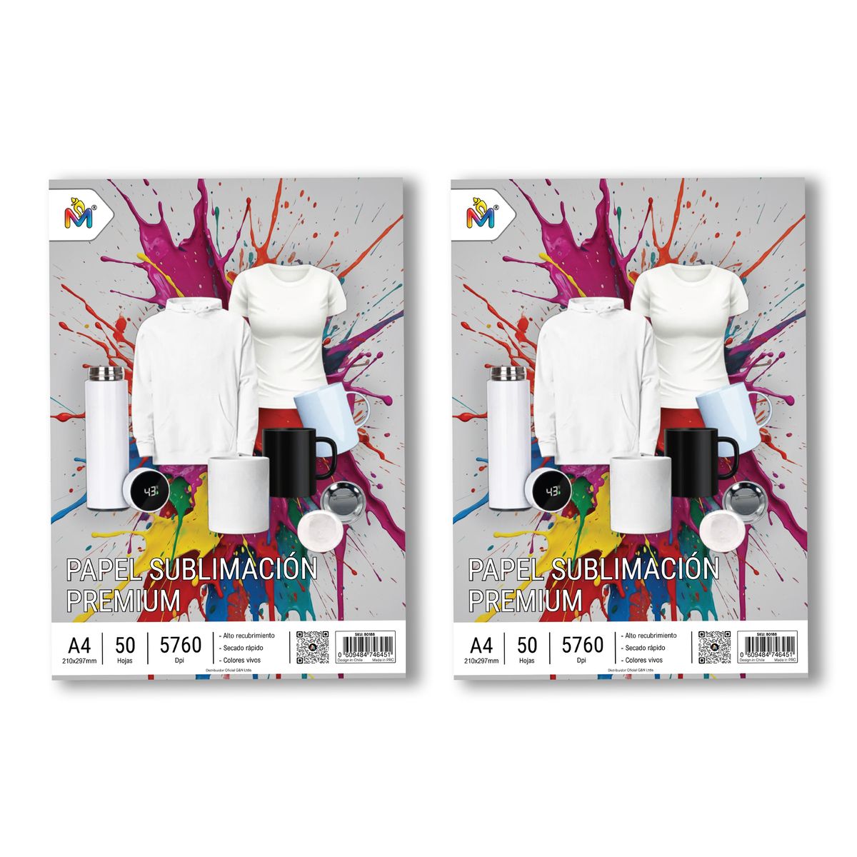 MALIK - Pack 2 Papel Transfer Sublimación A4 - 100 Hojas Premium