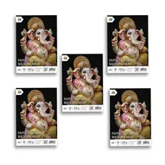 MALIK - 5x Papel Fibra A4 230g Premium - 250 Hojas Texturizadas