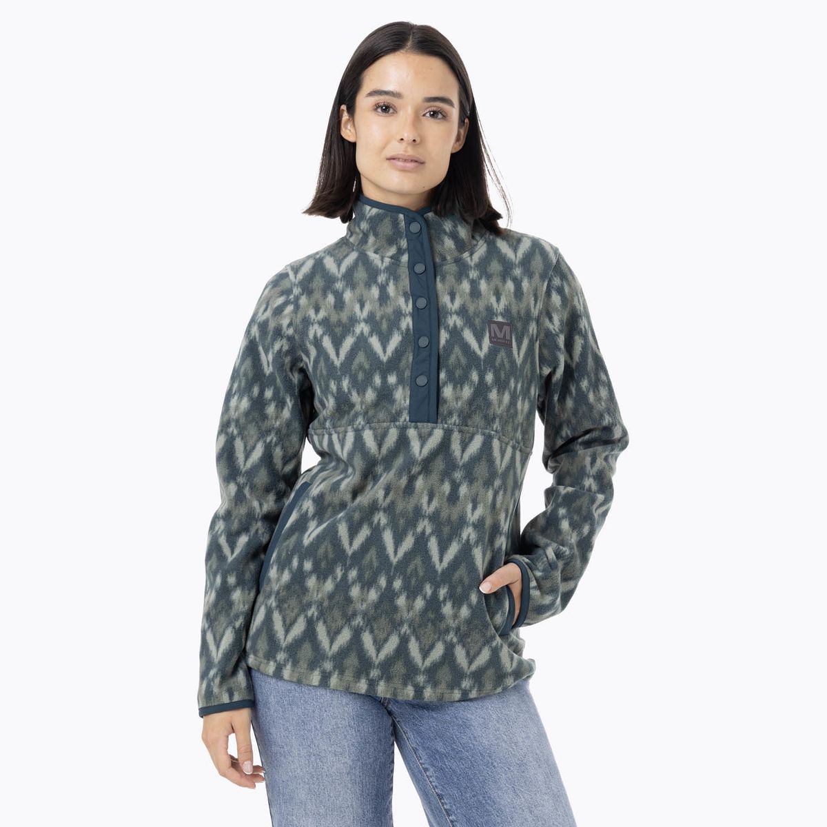 MERRELL - Polar Mujer Deches Print Snap Microfleece Verde MERRELL