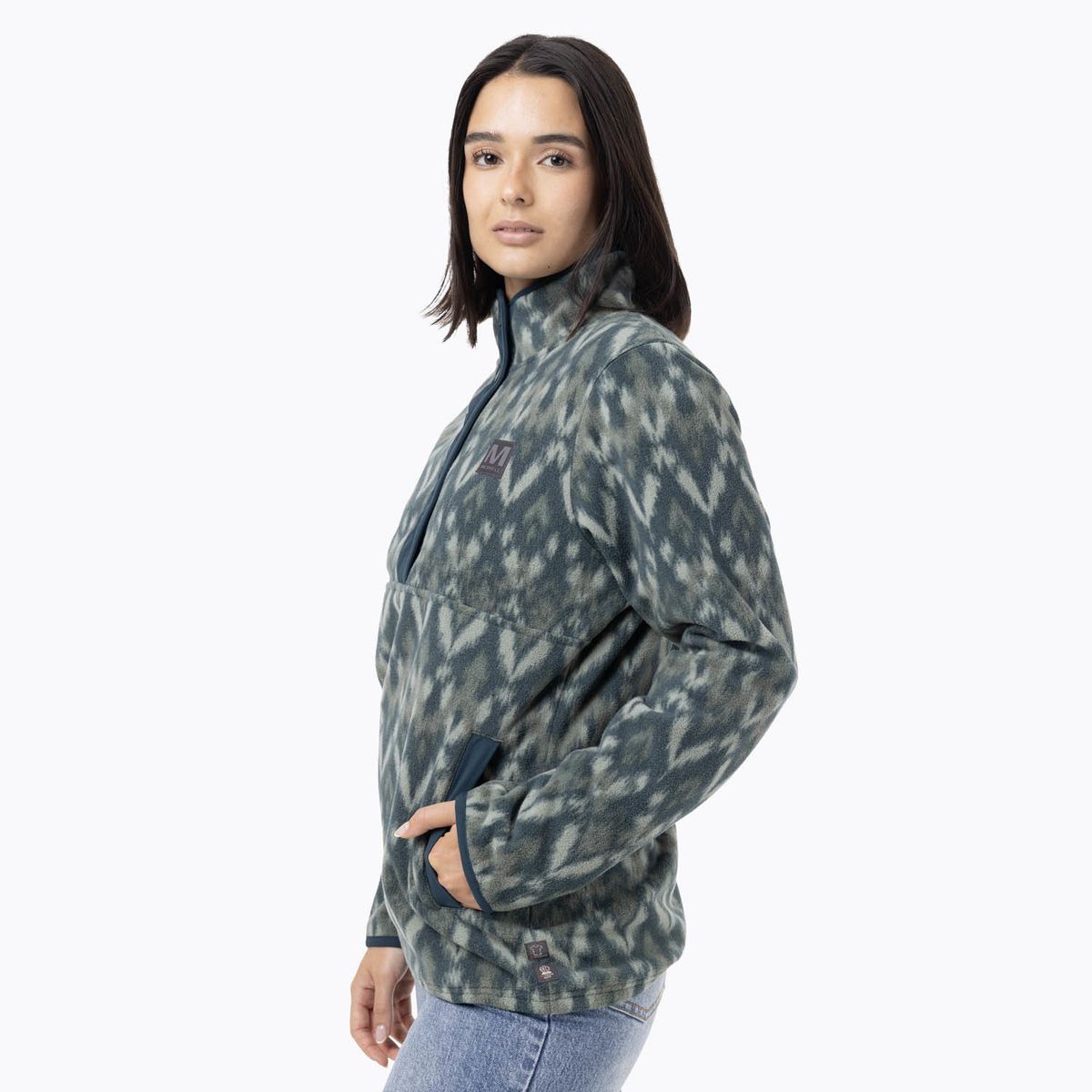 MERRELL - Polar Mujer Deches Print Snap Microfleece Verde MERRELL