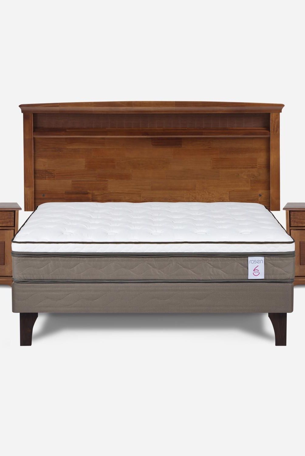 ROSEN - Cama Europea 2 Plazas New Style 6  + Muebles Veneto Rosen