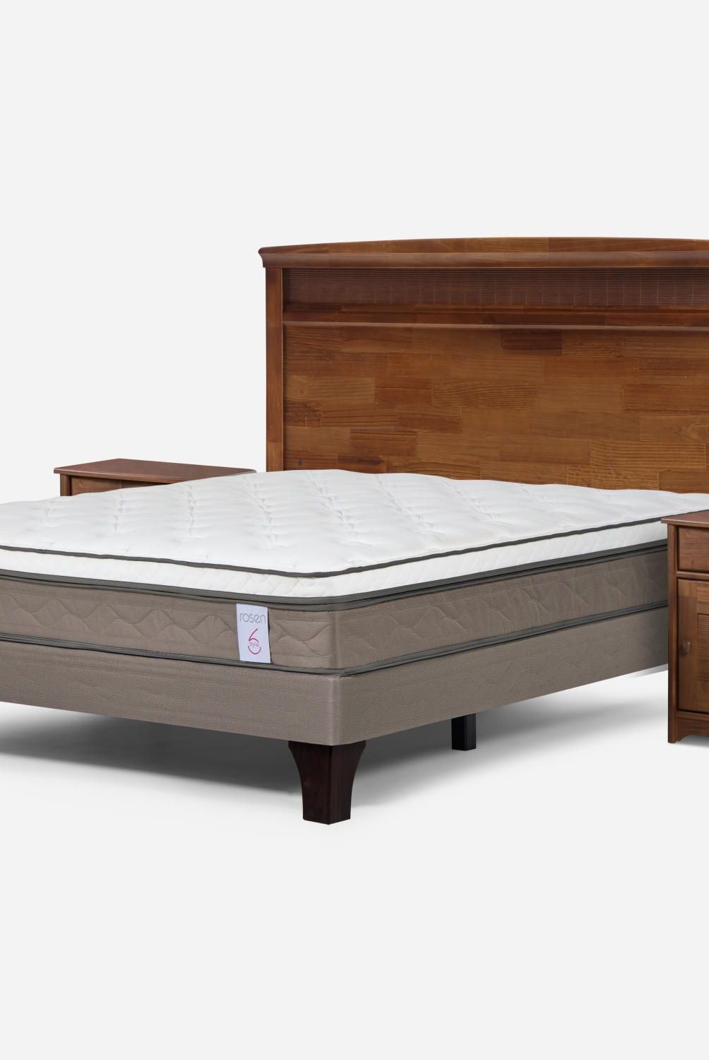 ROSEN - Cama Europea 2 Plazas New Style 6  + Muebles Veneto Rosen