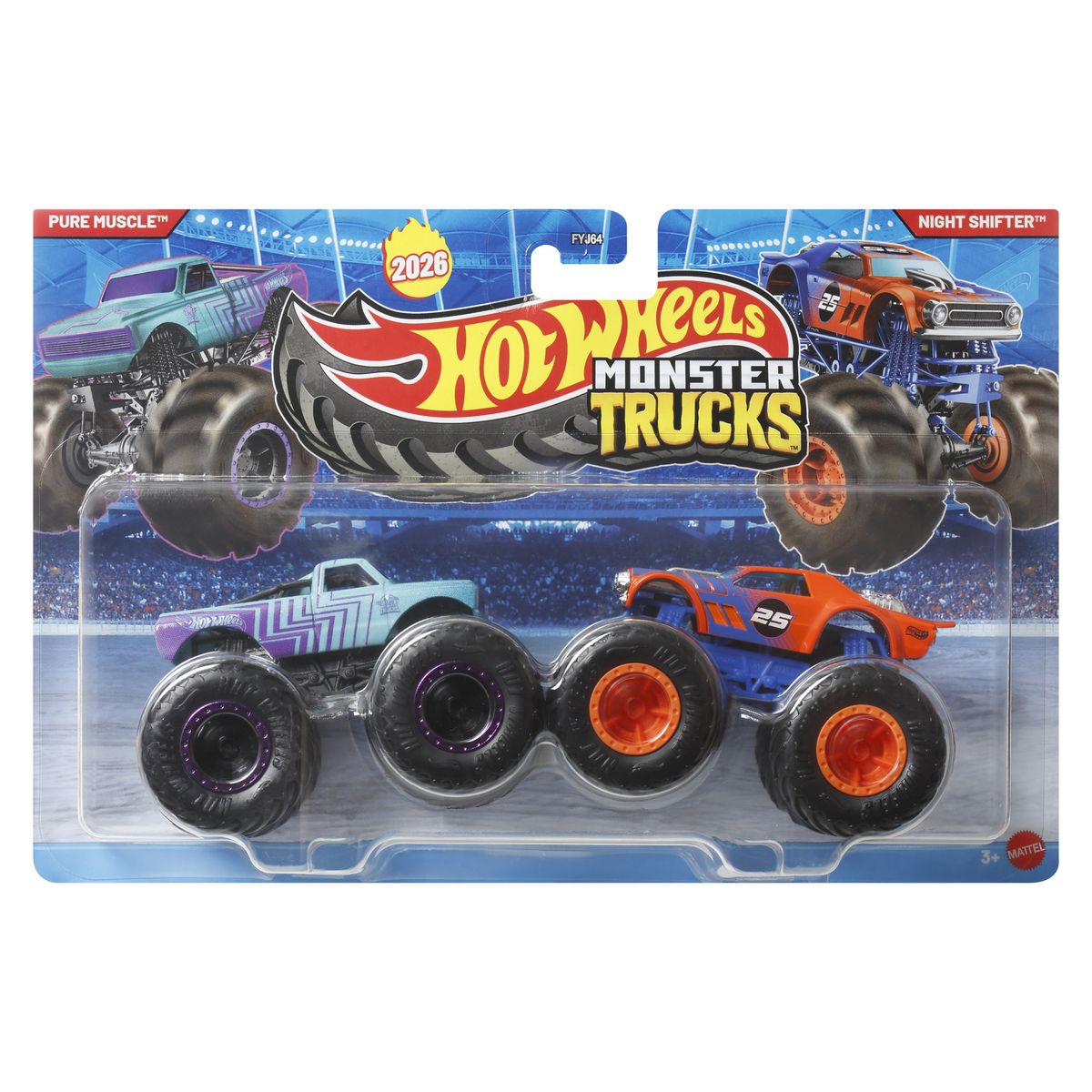 HOT WHEELS - Hot Wheels Monster Trucks 1:64- Pure Muscle Vs Night Shifter