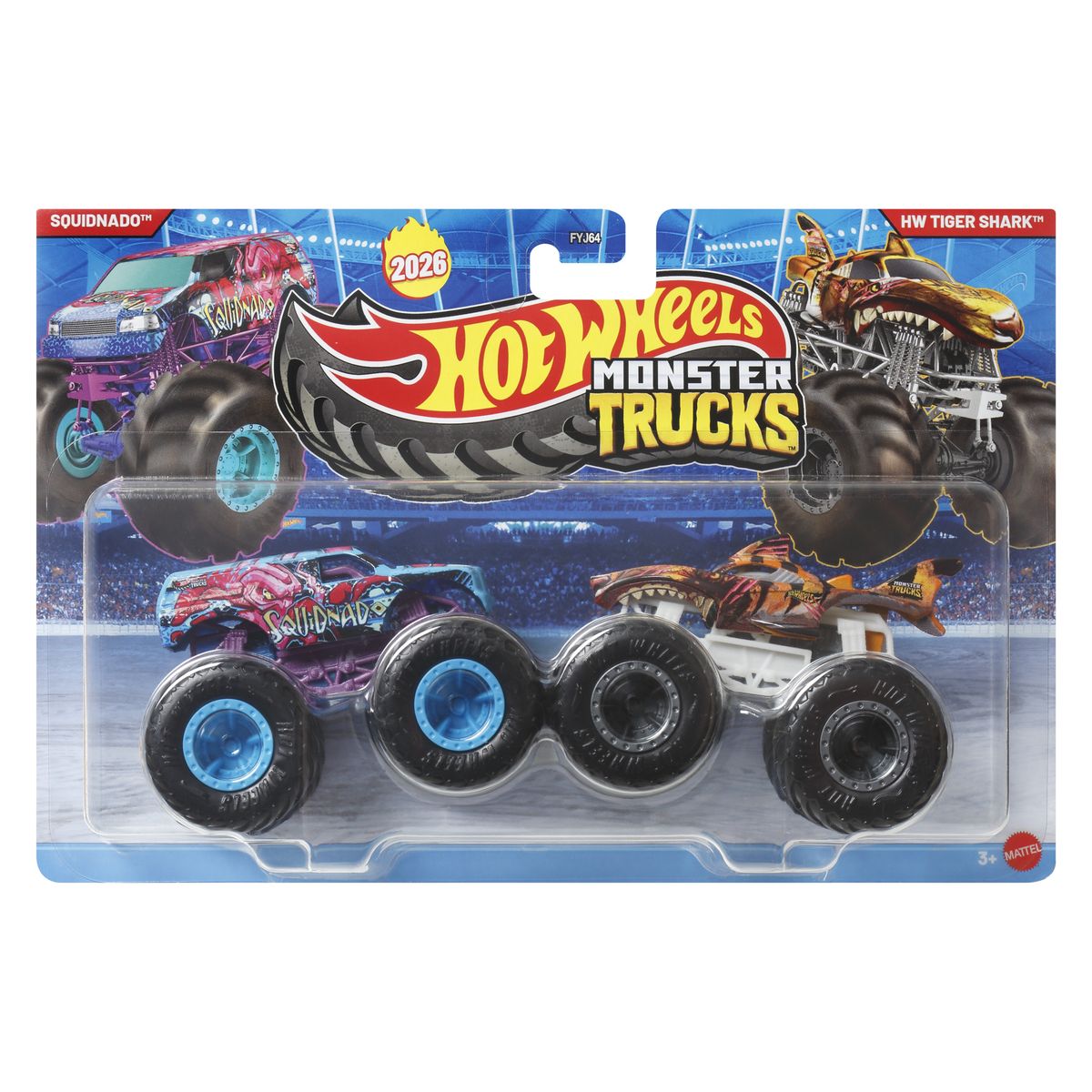 HOT WHEELS - Hot Wheels Monster Trucks 1:64 - Squidnado Vs Hw Tiger Shark