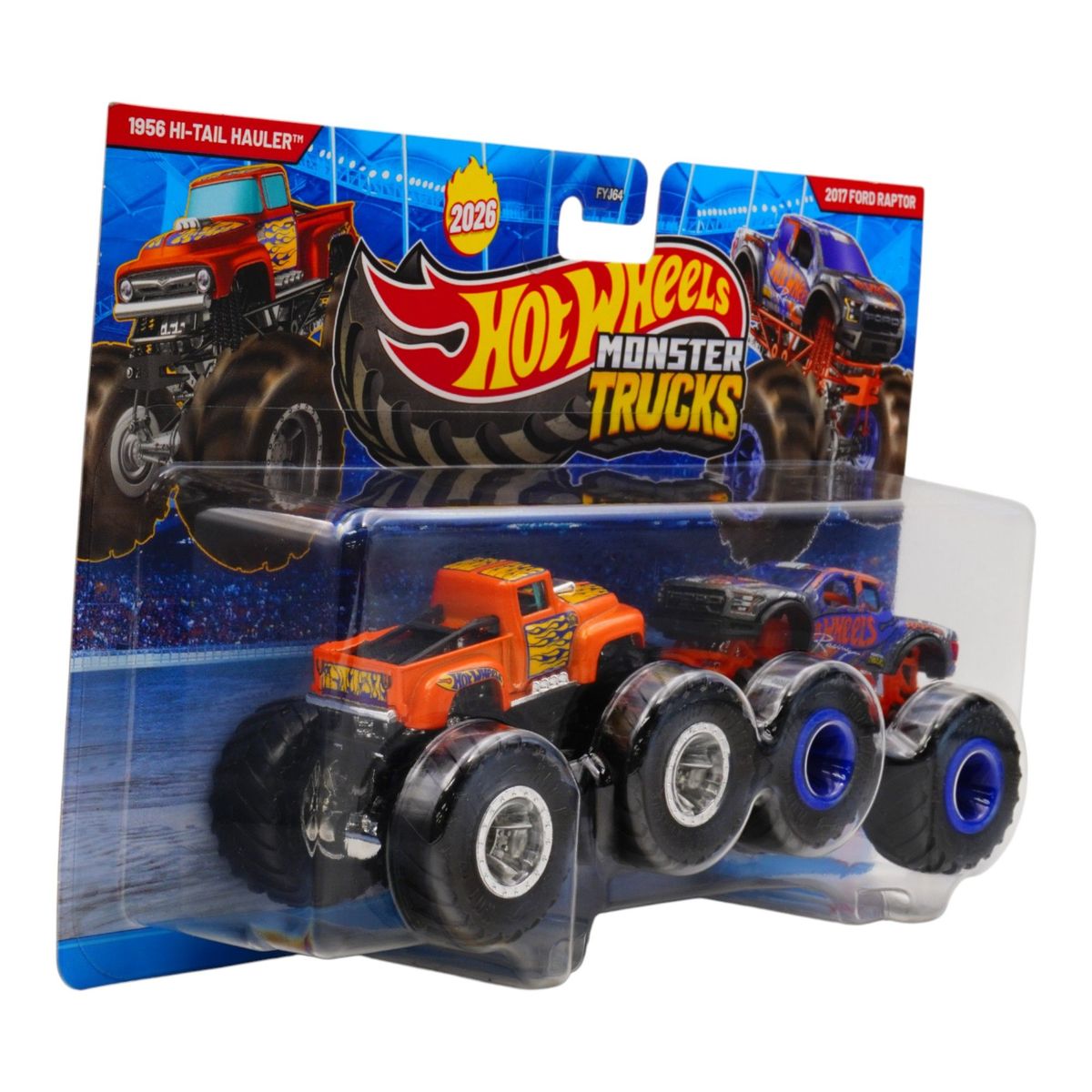 HOT WHEELS - Monster Trucks 1:64- 1956 Hi-Tail Hauler Vs 2017 Ford Raptor