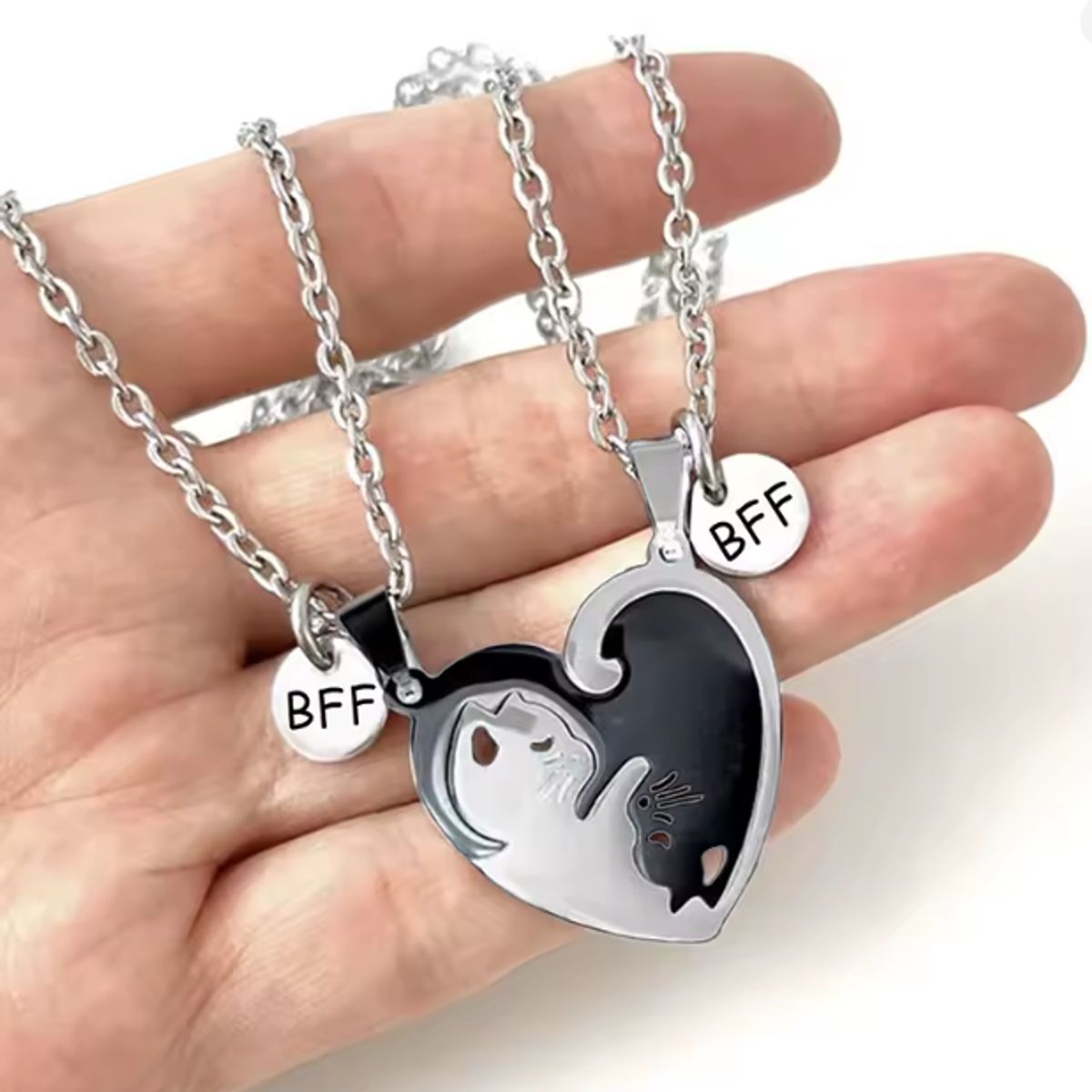 GENERICO - Collar de Regalo Para Mejores Amigos O Parejas Gato Yingyang