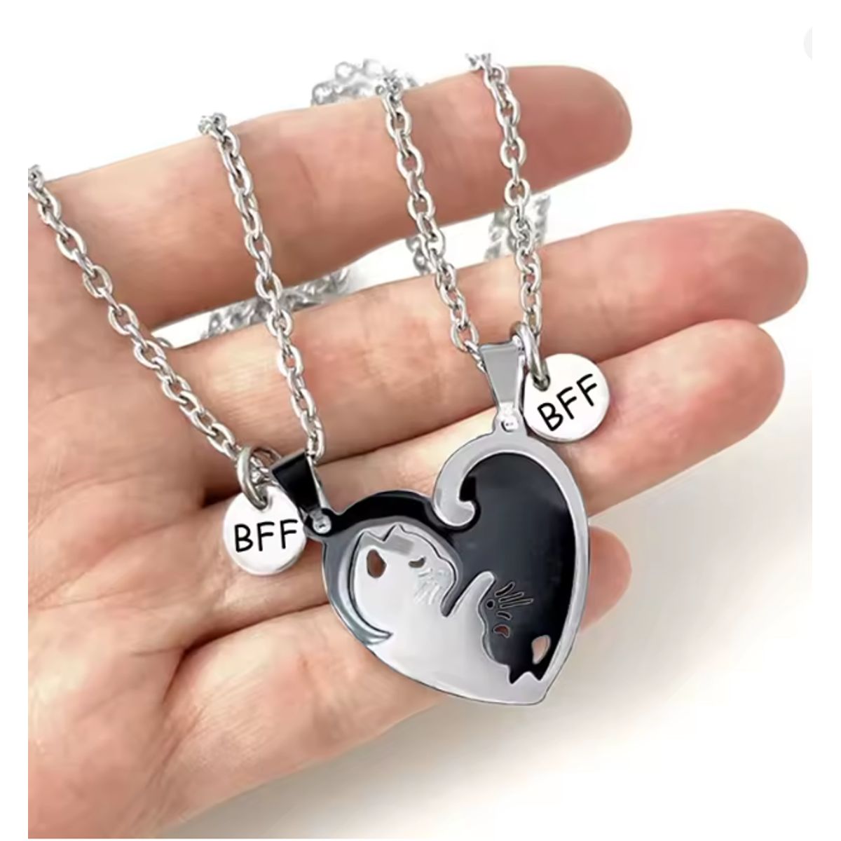 GENERICO - Collar de Regalo Para Mejores Amigos O Parejas Gato Yingyang