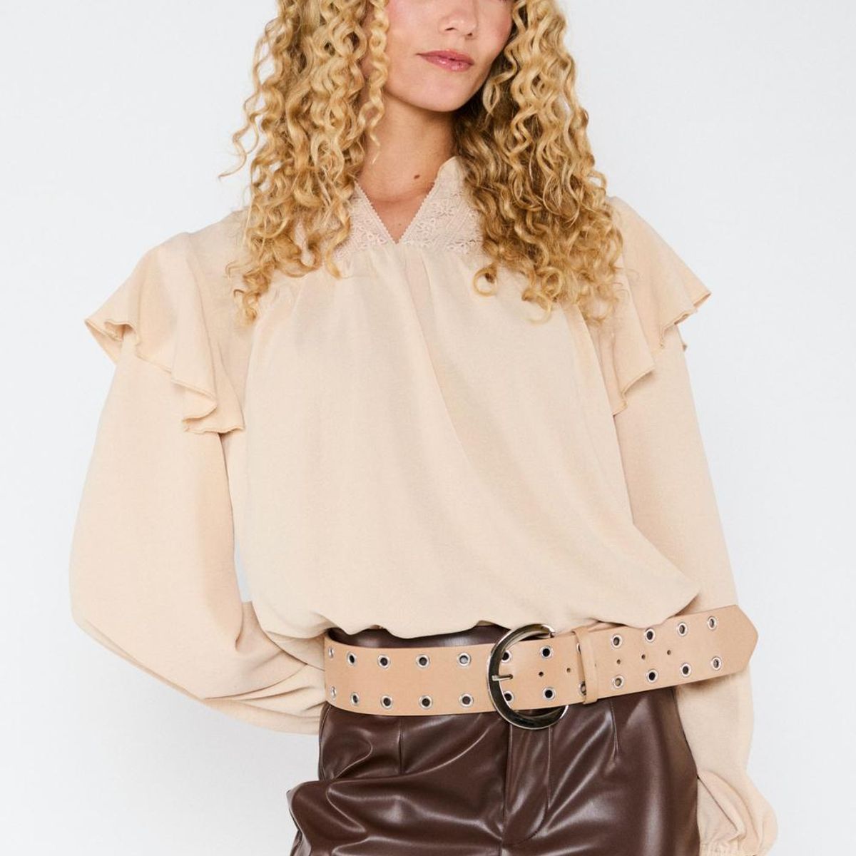 ECLIPSE - Cinturón Ojetillos Belén Beige