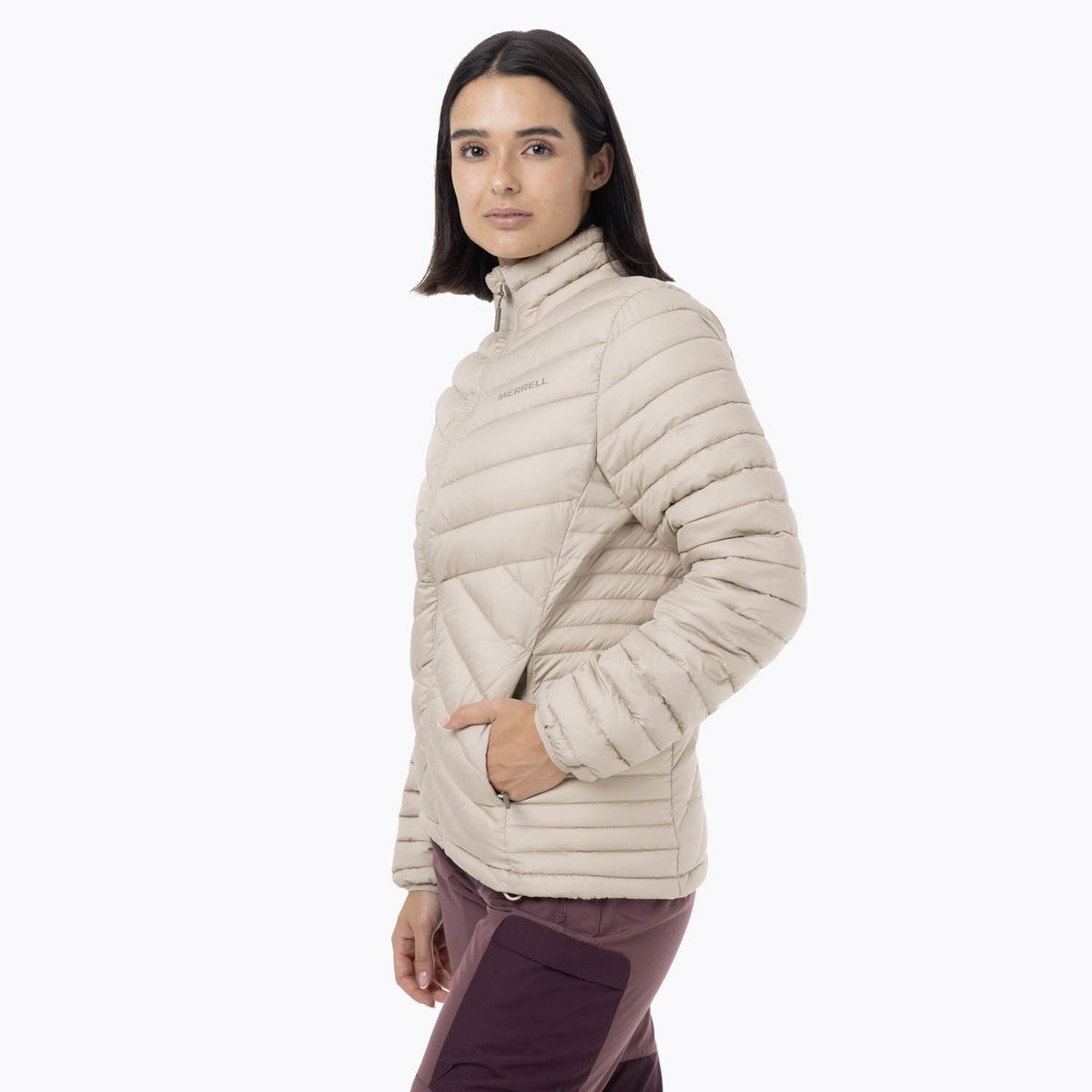 MERRELL - Parka Mujer Full Zipper Beige MERRELL