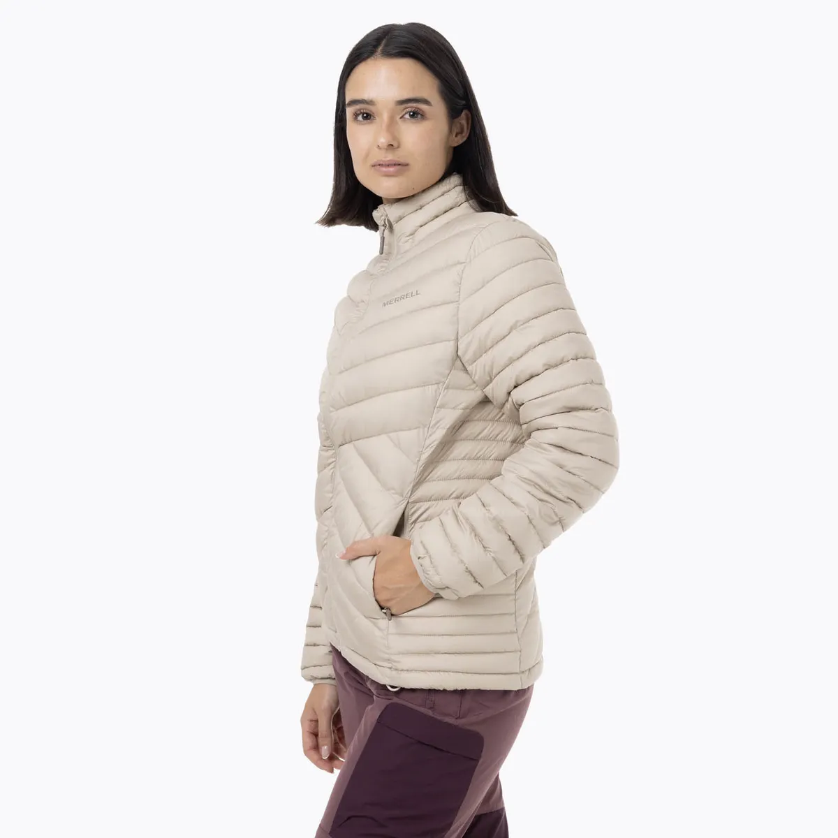 MERRELL - Parka Mujer Full Zipper Beige MERRELL