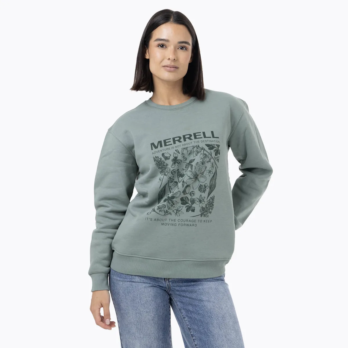 MERRELL - Polerón Mujer Cotton Bloom Verde MERRELL